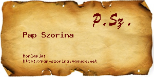 Pap Szorina névjegykártya