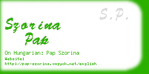 szorina pap business card